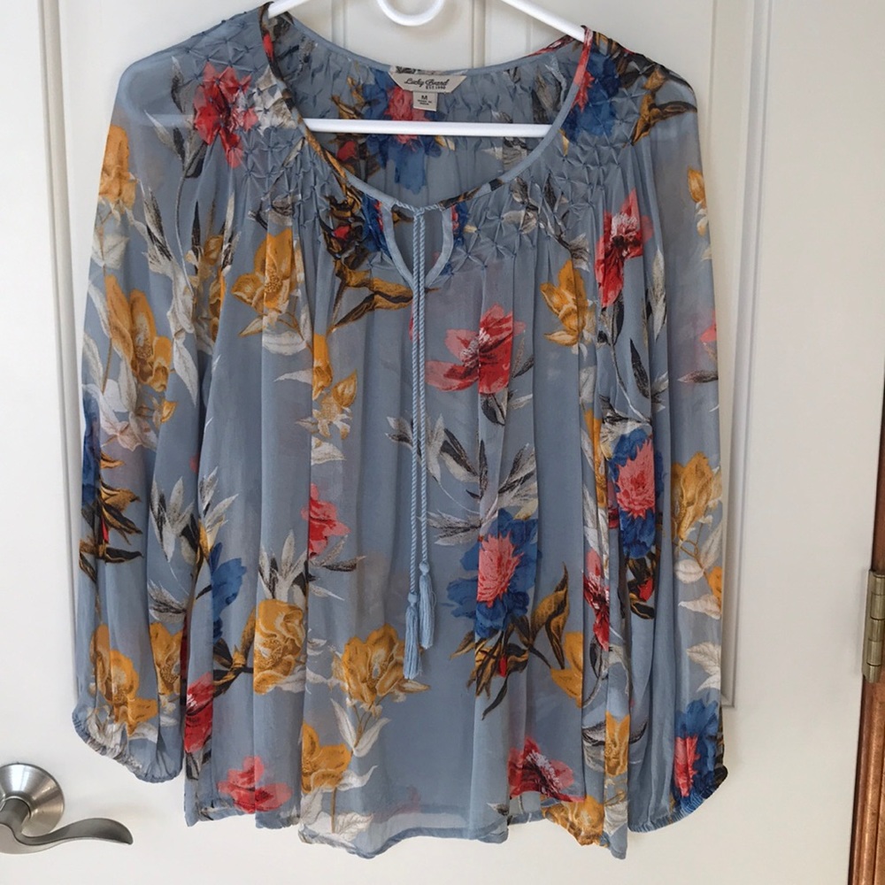 Lucky Brand floral blouse size medium